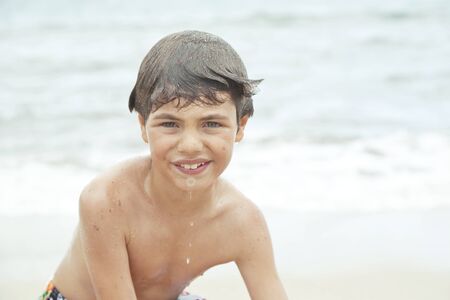 child on a seaの写真素材