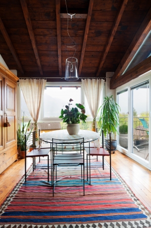 interior of beauty house, dining roomの写真素材