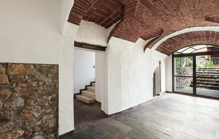 interior old house, hall with vaulted ceiling の写真素材