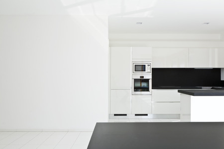 interior home, new kitchen, open spaceの写真素材