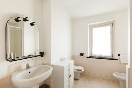 Interior house, white bathroomの写真素材