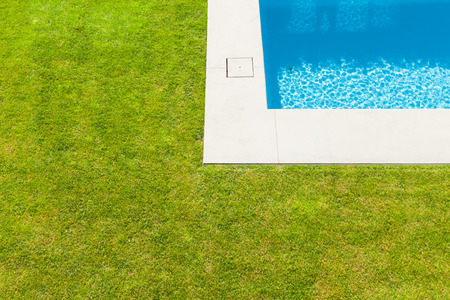 Modern villa, outdoor,  detail swimming poolの写真素材