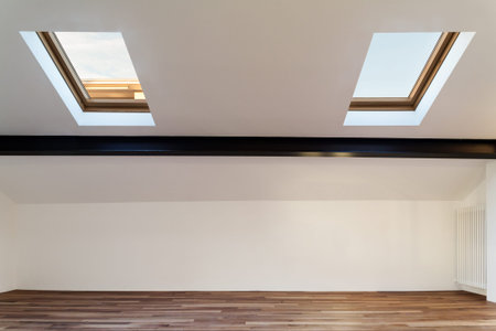 Interior nice loft, wide empty room 
