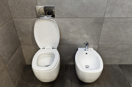 new apartment, empty bathroomの写真素材