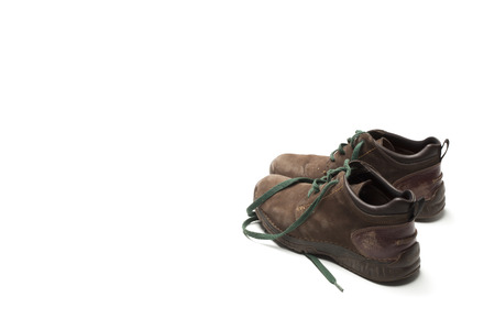 Leather shoes on a white backgroundの写真素材