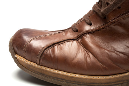 Leather shoe on a white background