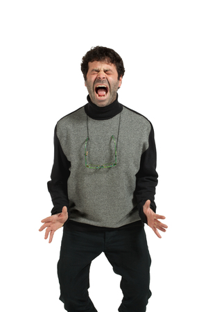 Man Cries Because He lost all His Moneyの写真素材