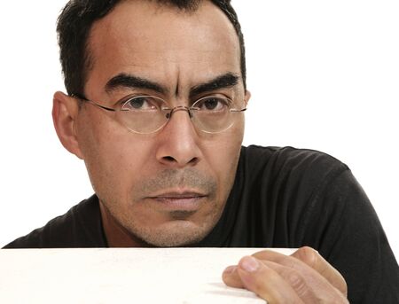 man isolated portrait over white backgroundの写真素材