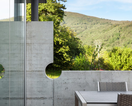 Architecture modern design, outdoor, detail wallの写真素材