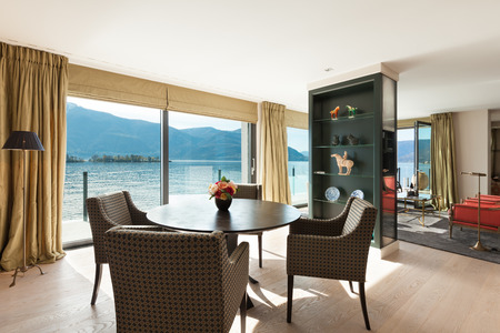modern architecture, Interior, beautiful penthouse, dining roomの写真素材