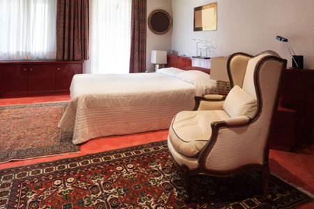 Interior house, beautiful comfortable bedroomの写真素材