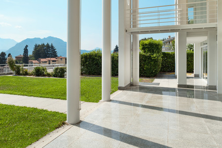 Architecture, wide veranda of a modern house, exteriorの写真素材