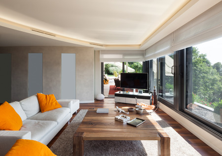 Interior, beautiful living room of a luxury apartmentの写真素材