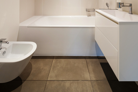 interior of new apartment, modern bathroomの写真素材