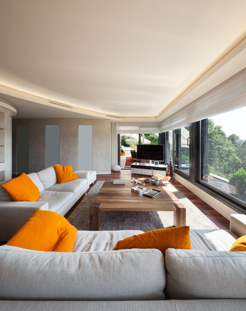Interior, beautiful living room of a luxury apartmentの写真素材