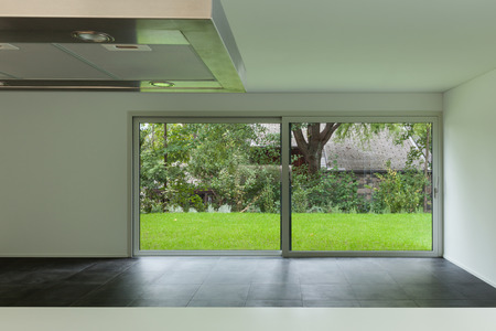 interior of empty apartment, 
living room view from the hobの写真素材