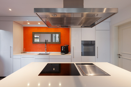 Interior of house, modern kitchen hobの写真素材