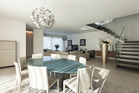 Interior of a modern apartment, comfortable living roomの写真素材