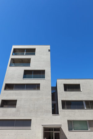 Architecture, exterior of a modern building in cement