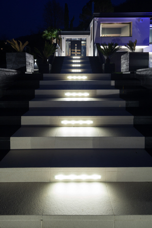 Exterior of luxurious modern villaの写真素材