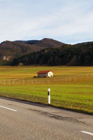 Countryside landscape in spring, agricultureの写真素材