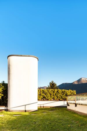 roof of a building with a gardenの写真素材