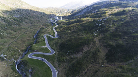 Alpine pass of San Bernardino in Switzerlandの写真素材