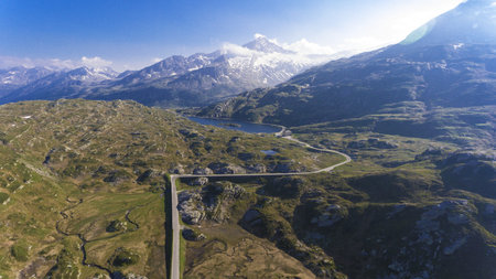 Alpine pass of San Bernardino in Switzerland