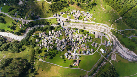 Aerial view of Rossa country in Switzerlandの写真素材