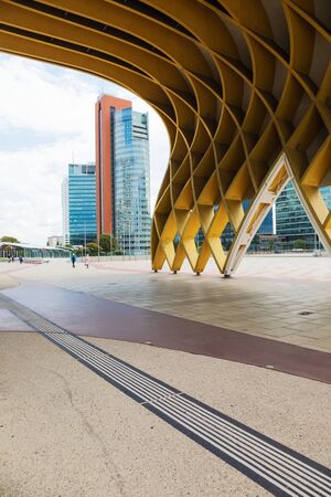 Skyline in modern area in Wienの写真素材