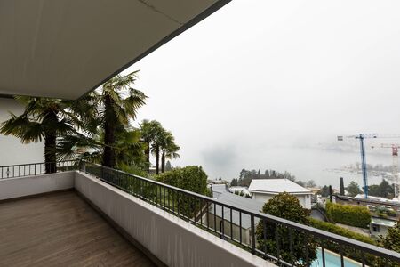 Exterior of balcony with nobody aroundの写真素材