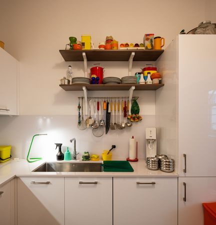 Modern kitchen in a renovated building. Nobody insideの写真素材