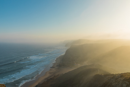 Portugal cliffs on the Atlantic ocean on a summer day. Landscapeの写真素材