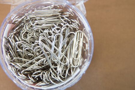 Paper clips in a boxの写真素材