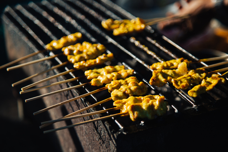 Pork Satay, Grilled curry porkの写真素材