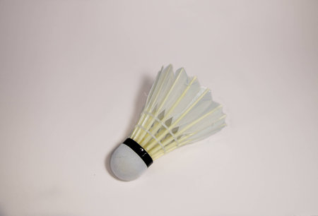 Badminton shutter chock in white backgroundの写真素材