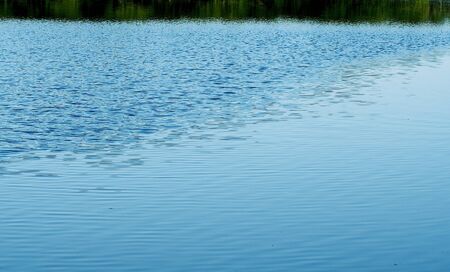 Ripples on blue water signifying a current.の写真素材