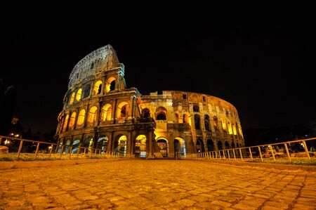 Colosseum at nightのeditorial素材