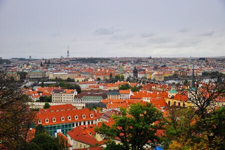 Prague city from bird eye viewの写真素材
