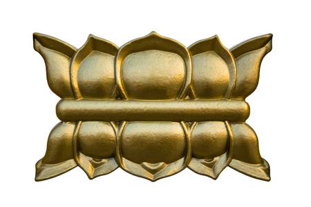 a piece of carved metal lotus.の写真素材