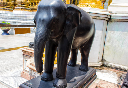 Elephant Statue is in the temple at thailand の写真素材