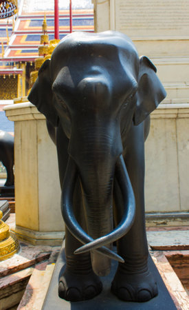 Elephant Statue is in the temple at thailand の写真素材