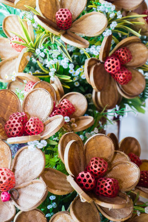 basketwork with bamboo at home in thailand.