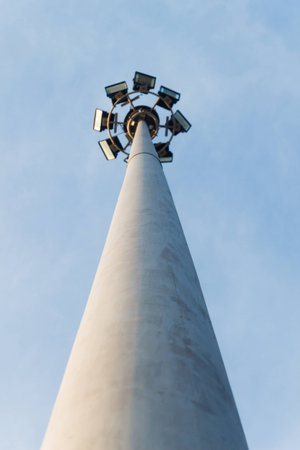 electricity post and blue sky in Thailand   