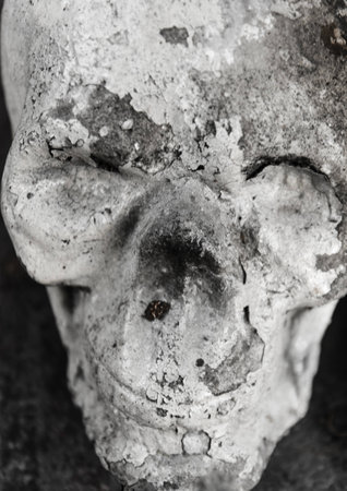 human bone and skull in the temple  in Thailand .の写真素材