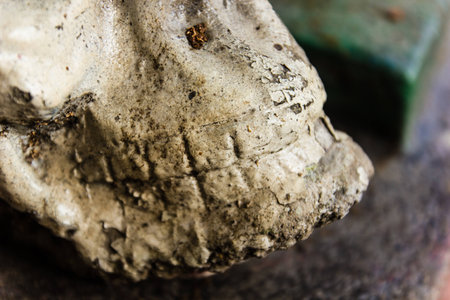human bone and skull in the temple  in Thailand .の写真素材