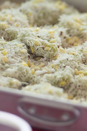 mung bean rice-crepe Thai dessert 