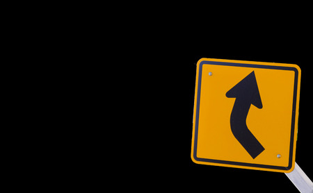 Traffic signs on black backgroundの写真素材