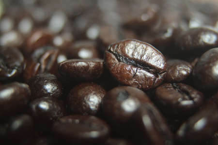 Roasted coffee beans. making natural coffeeの写真素材