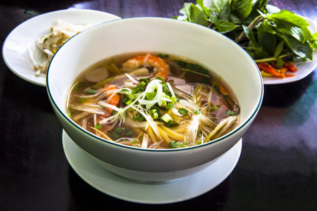 Pho Vietnamese Rice Noodle Soup. Pho is a Vietnamese noodle soup consisting of broth,...